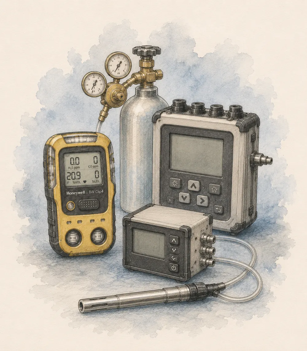 Alat deteksi dan analisis gas untuk kalibrasi