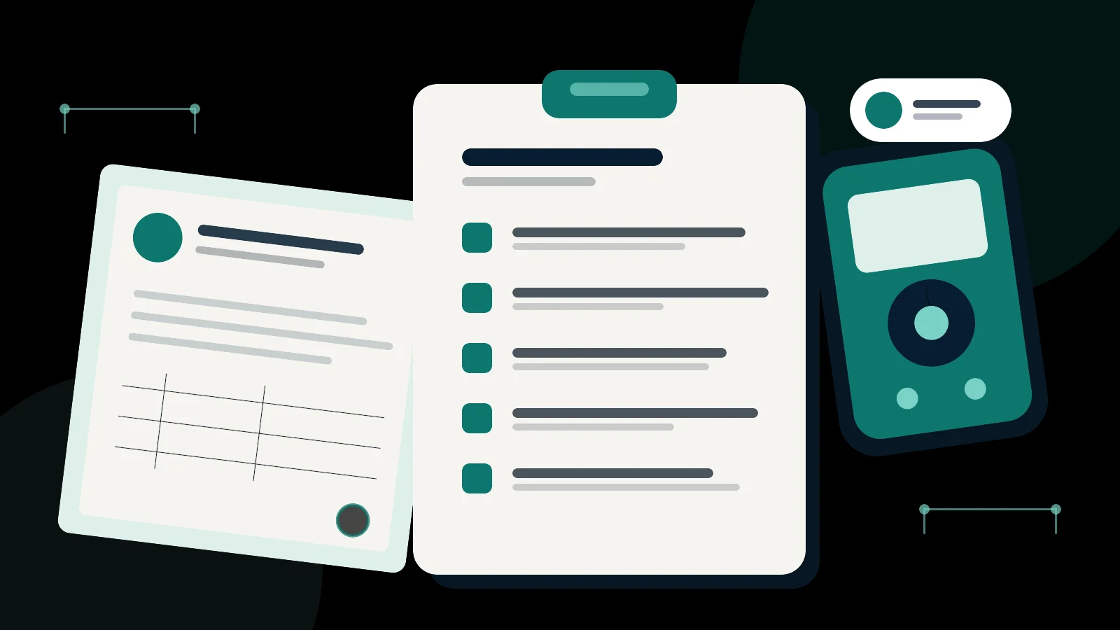 Ilustrasi checklist kalibrasi, sertifikat, dan alat ukur untuk persiapan audit ISO 9001